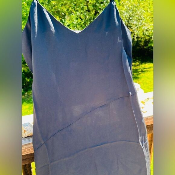 Lita 100% Silk black spaghetti strap dress XS. MSRP $248 NWT luxury - Picture 7 of 7